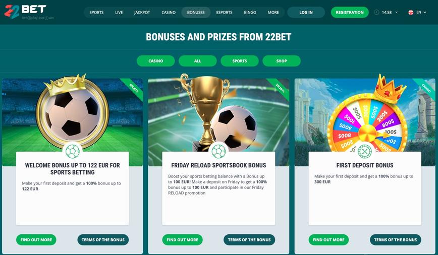 22Bet bonus